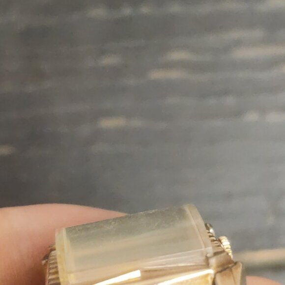 Avalon art deco mechanical watch domed steel milanese strap 10k rgp 22x38mm runs - Picture 10 of 14